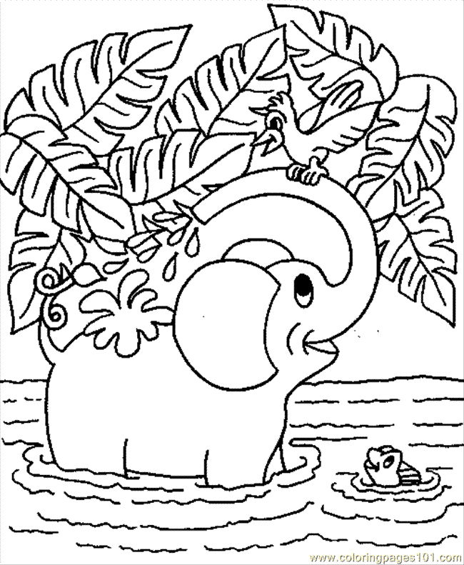 Plansa de colorat cu Elefant 57 53